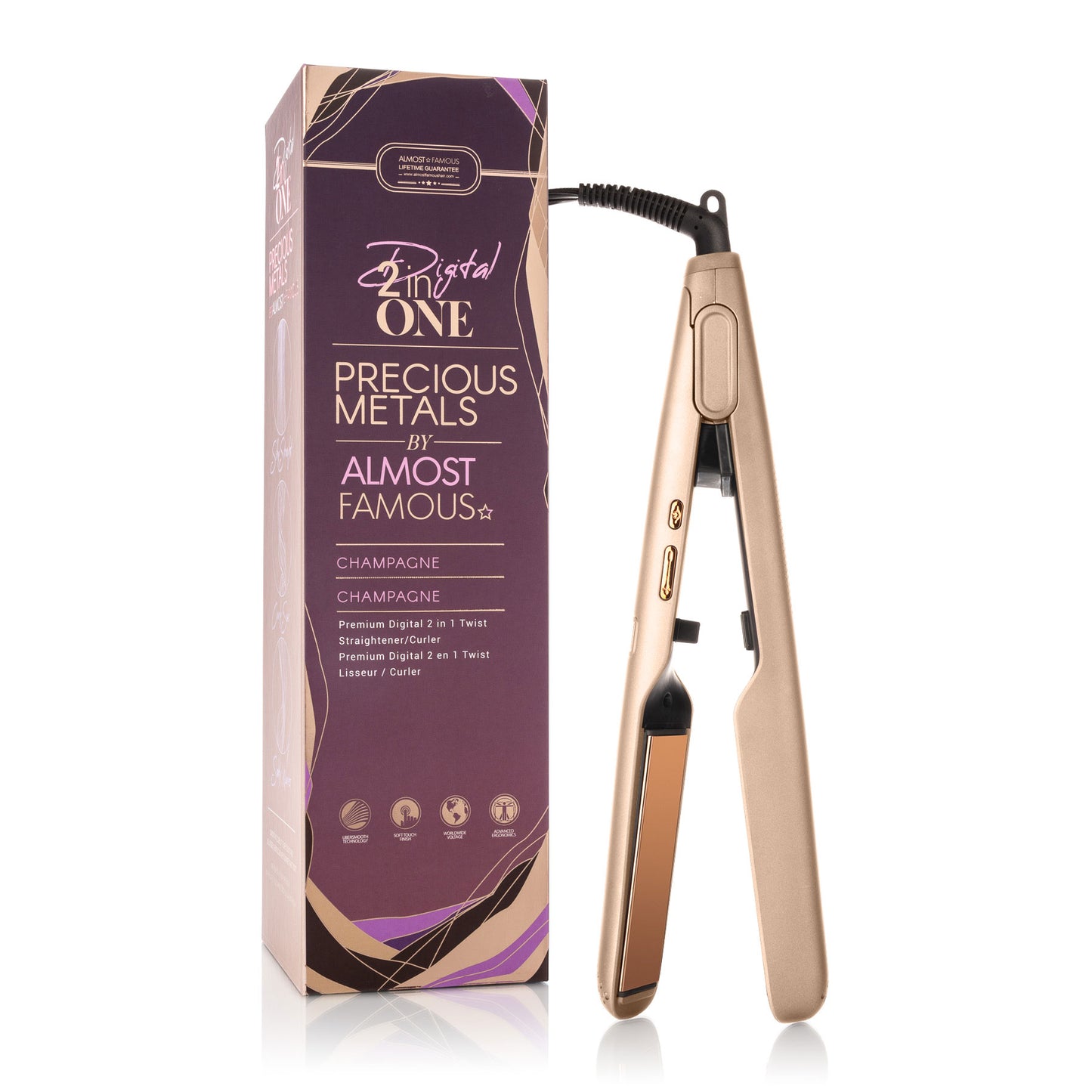 Plush & Almost famous digital Titanium Plate flat iron